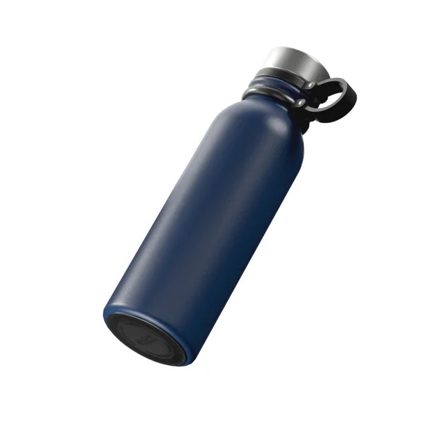 Outdoors Professional 20-Oz. Stainless Steel Double-Walled Vacuum-Insulated Travel Bottle with Leakproof Screw Cap (Navy Blue)