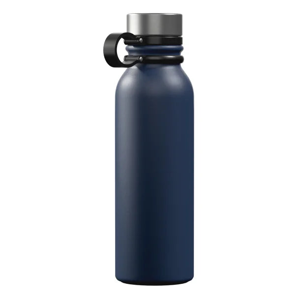 Outdoors Professional 20-Oz. Stainless Steel Double-Walled Vacuum-Insulated Travel Bottle with Leakproof Screw Cap (Navy Blue)