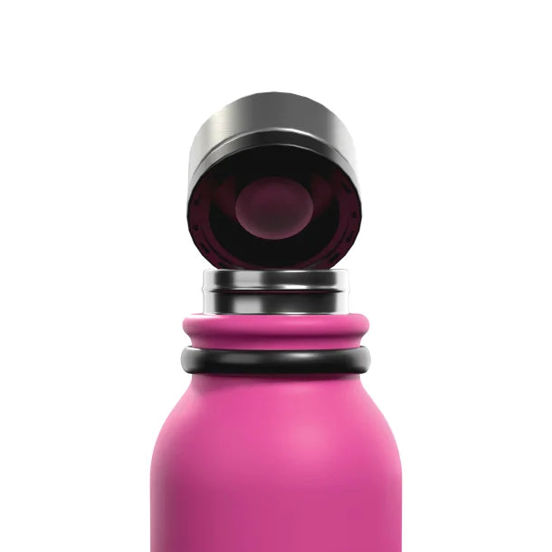 Outdoors Professional 20-Oz. Stainless Steel Double-Walled Vacuum-Insulated Travel Bottle with Leakproof Screw Cap (Pink)