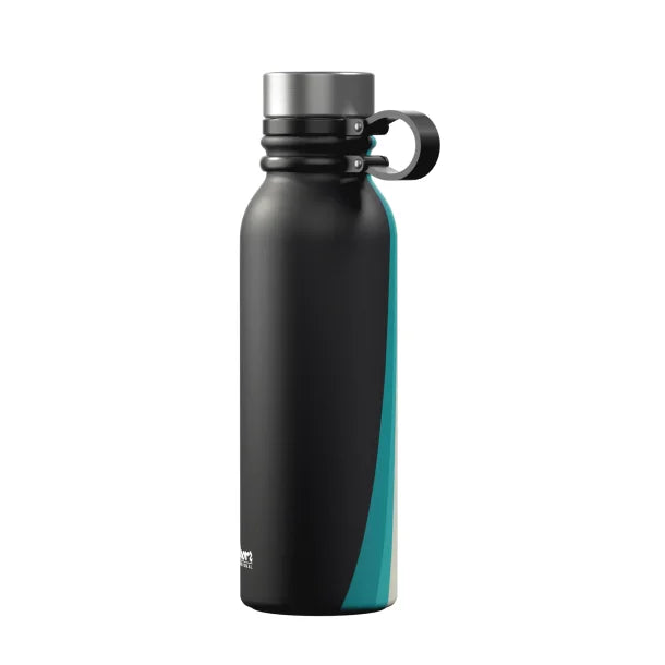 Outdoors Professional 20-Oz. Stainless Steel Double-Walled Vacuum-Insulated Travel Bottle with Leakproof Screw Cap (Retro Good Vibes)