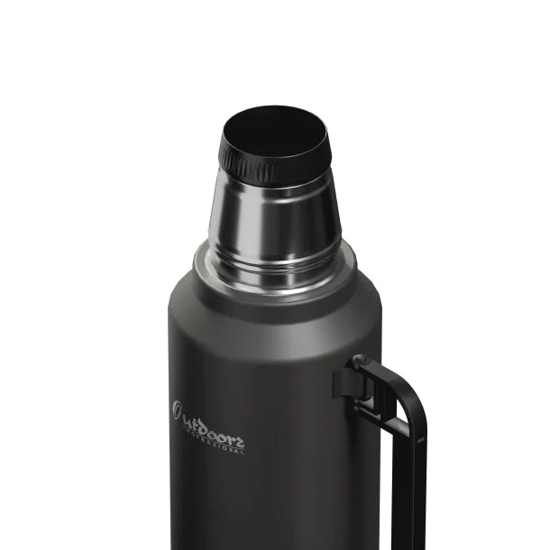 Outdoors Professional Stainless-Steel Termo Classic Vacuum Bottle with Carry Handle (33 Oz.; Black)