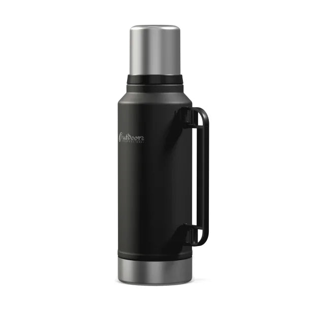 Outdoors Professional Stainless-Steel Termo Classic Vacuum Bottle with Carry Handle (33 Oz.; Black)