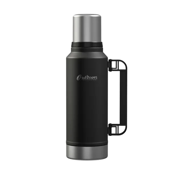 Outdoors Professional Stainless-Steel Termo Classic Vacuum Bottle with Carry Handle (33 Oz.; Black)