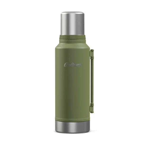 Outdoors Professional Stainless-Steel Termo Classic Vacuum Bottle with Carry Handle (33 Oz.; Green)