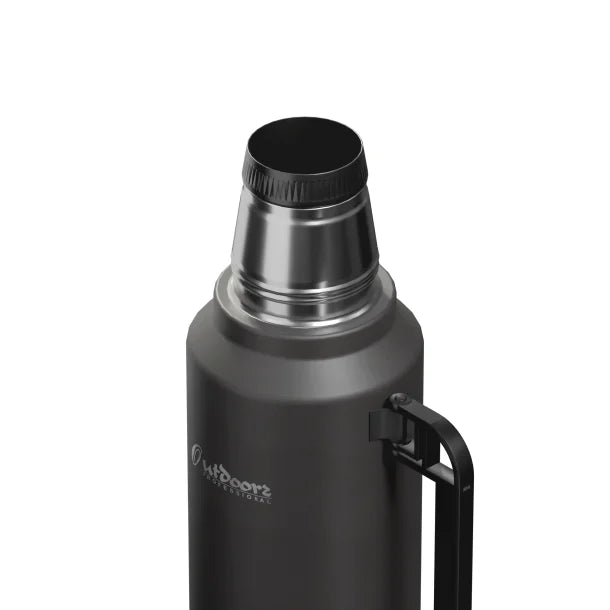 Outdoors Professional Stainless-Steel Termo Classic Vacuum Bottle with Carry Handle (33 Oz.; Black Waves)