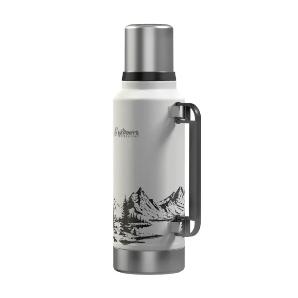 Outdoors Professional Stainless-Steel Termo Classic Vacuum Bottle with Carry Handle (33 Oz.; White Mountains)