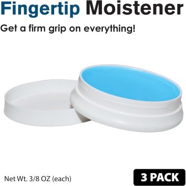 Nadex Coins™ Non-Slip Cash-Counting Fingertip Moistener Pads, Blue (3 Pack)