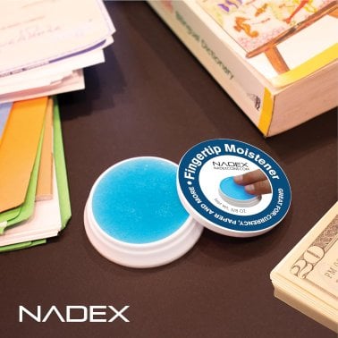 Nadex Coins™ Non-Slip Cash-Counting Fingertip Moistener Pads, Blue (3 Pack)