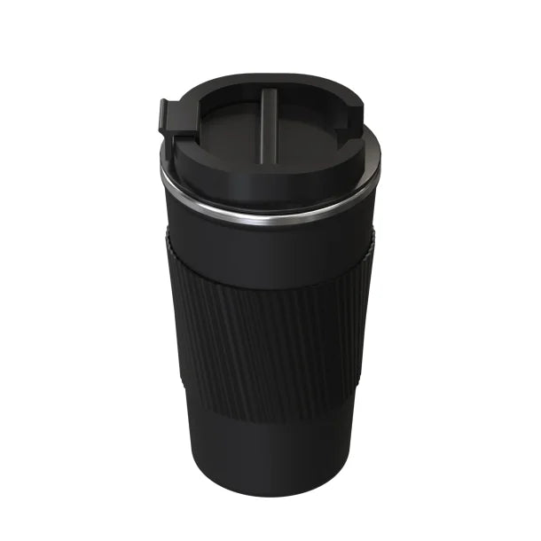 Outdoors Professional Stainless Steel Double-Walled Vacuum-Insulated Coffee Cup with Spillproof Lid (17.2 Oz.; Black)