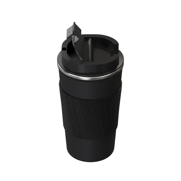 Outdoors Professional Stainless Steel Double-Walled Vacuum-Insulated Coffee Cup with Spillproof Lid (17.2 Oz.; Black)