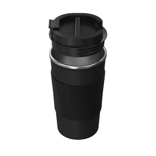 Outdoors Professional Stainless Steel Double-Walled Vacuum-Insulated Coffee Cup with Spillproof Lid (17.2 Oz.; Black)