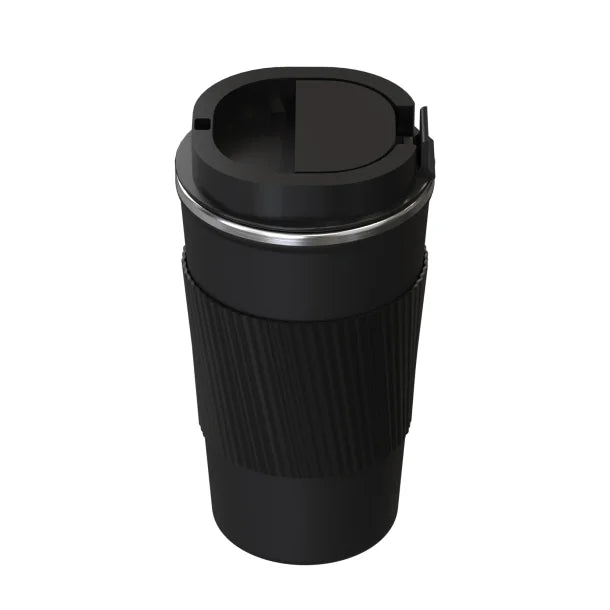 Outdoors Professional Stainless Steel Double-Walled Vacuum-Insulated Coffee Cup with Spillproof Lid (17.2 Oz.; Black)