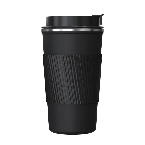 Outdoors Professional Stainless Steel Double-Walled Vacuum-Insulated Coffee Cup with Spillproof Lid (17.2 Oz.; Black)