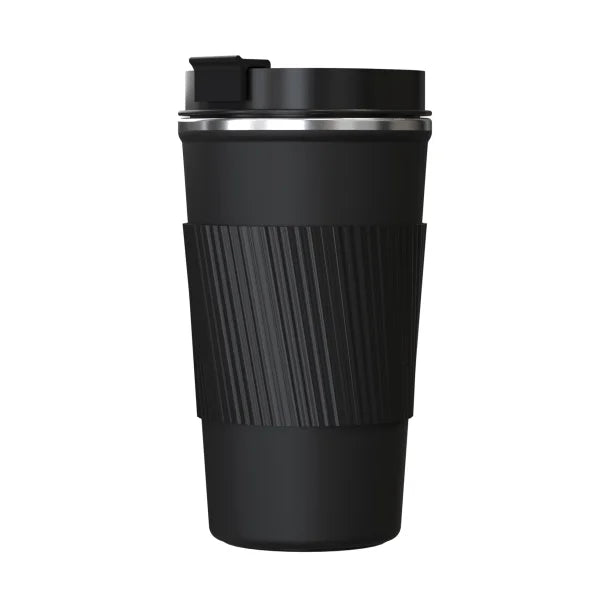 Outdoors Professional Stainless Steel Double-Walled Vacuum-Insulated Coffee Cup with Spillproof Lid (17.2 Oz.; Black)