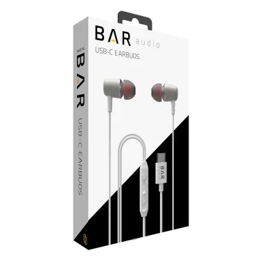 cellhelmet® Bar Audio™® In-Ear Earbuds with Microphone, USB-C® Connector, White