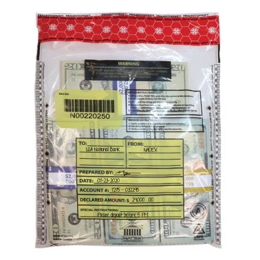 Nadex Coins™ Tamper-Evident 9-In. x 12-In. Clear FRAUDSTOPPER® Bank Deposit Bags (50 Pack)