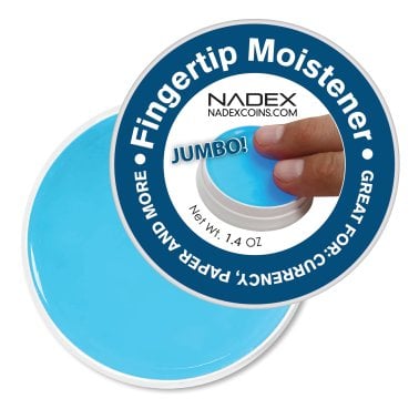 Nadex Coins™ Jumbo 1.41-Oz. Non-Slip Cash-Counting Fingertip Moistener Pads (1 Pack; Blue)