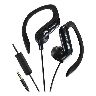 JVC® Sport In-Ear Ear Clip Sport Headphones with Microphone and Remote, HA-EBR80 (Black)