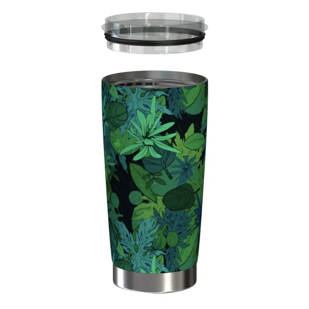 Outdoors Professional 20-Oz. Stainless Steel Double-Walled Vacuum-Insulated Classic Tumbler with Sealed Silicone Lid (Tropical Green)