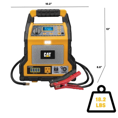 Cat® Power Station with 1,200-Peak-Amp Jump Starter, Tire Compressor, and Power Inverter, CJ1000DXT