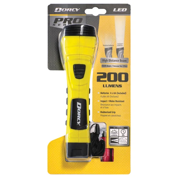 Dorcy® Pro Series 300-Lumen LED Cyber Flashlight with Lanyard, Yellow