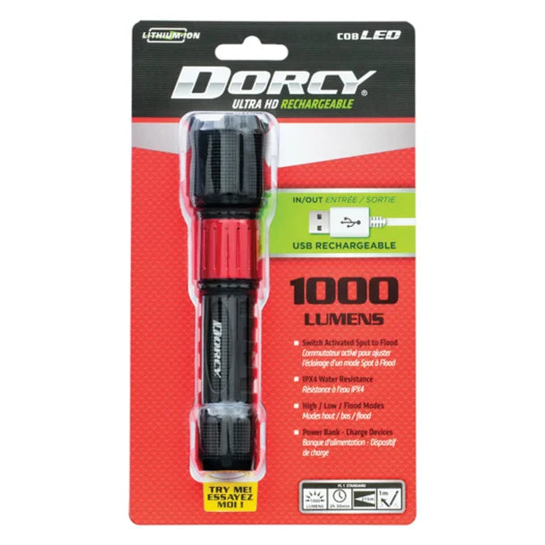 Dorcy® 1,000-Lumen USB Rechargeable Flashlight with Power Bank