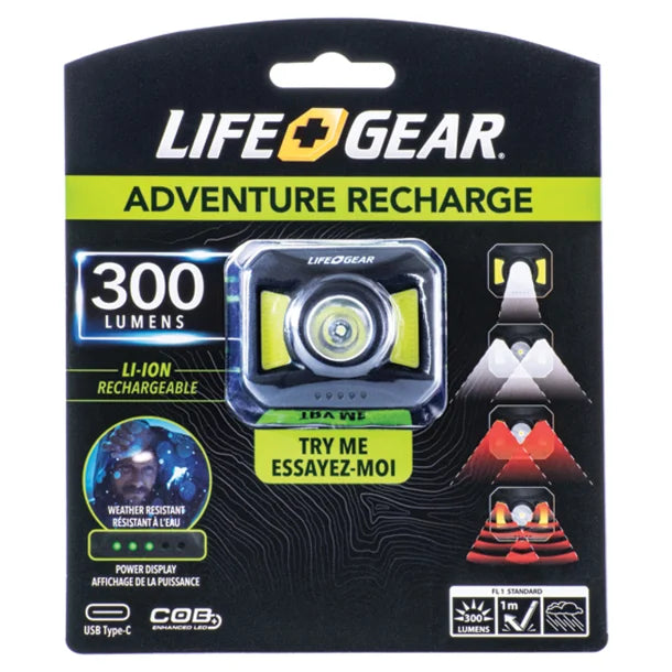 Life+Gear Adventure 300-Lumen Rechargeable Headlamp