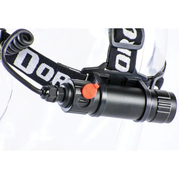 Dorcy® 1,000-Lumen Pro Water-Resistant Aluminum LED Rechargeable Headlamp