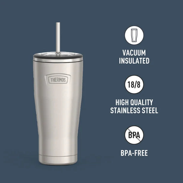 Thermos® Icon™ 24-Oz. Cold Stainless Steel Tumbler with Straw (Matte Stainless Steel)