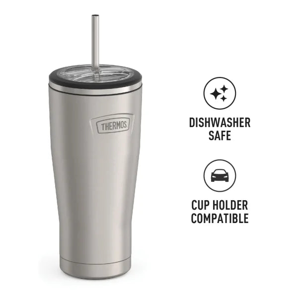 Thermos® Icon™ 24-Oz. Cold Stainless Steel Tumbler with Straw (Matte Stainless Steel)