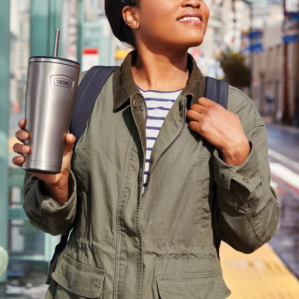 Thermos® Icon™ 24-Oz. Cold Stainless Steel Tumbler with Straw (Matte Stainless Steel)