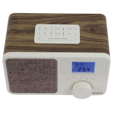 JENSEN® JCR-315 Digital AM/FM Dual-Alarm Clock Radio with Wood Cabinet