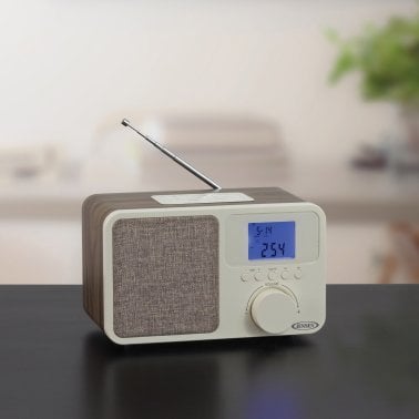 JENSEN® JCR-315 Digital AM/FM Dual-Alarm Clock Radio with Wood Cabinet