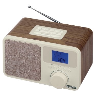 JENSEN® JCR-315 Digital AM/FM Dual-Alarm Clock Radio with Wood Cabinet