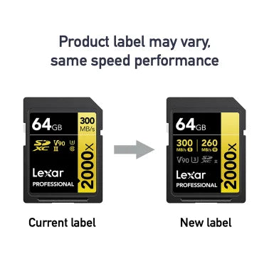 Lexar® Professional 2000x SDHC™/SDXC™ UHS-II Card (64 GB)