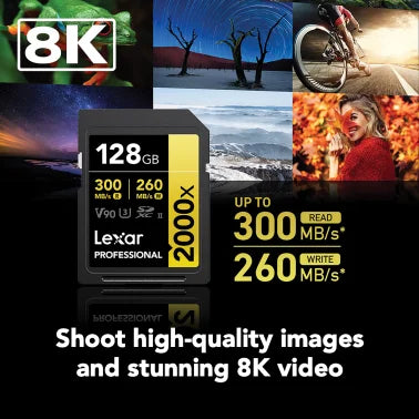 Lexar® Professional 2000x SDHC™/SDXC™ UHS-II Card (128 GB)