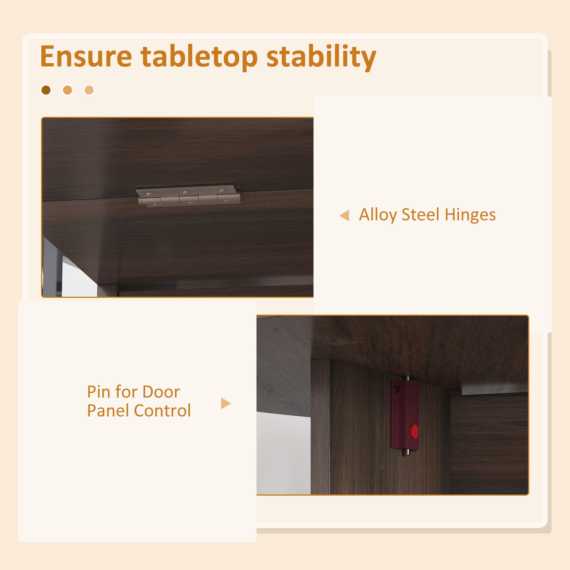 HOMCOM Folding Drop-Leaf Table: Oval Compact Dining Table for Small Spaces, Distressed Brown Finish 