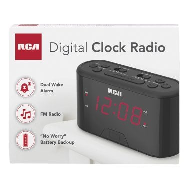 RCA Digital Radio Alarm Clock with Large Numbers, RC551