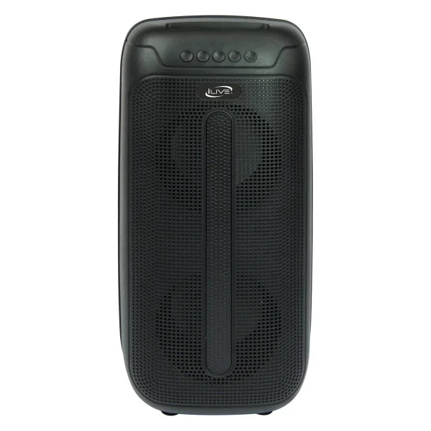 iLive Jam Time Portable Bluetooth® Speaker System with LED Lights, Microphone, and Speakerphone, True Wireless, Black, ISB293B