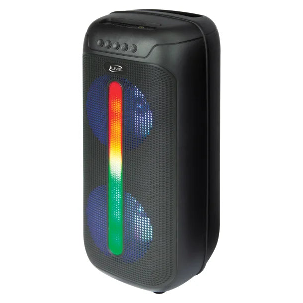 iLive Jam Time Portable Bluetooth® Speaker System with LED Lights, Microphone, and Speakerphone, True Wireless, Black, ISB293B