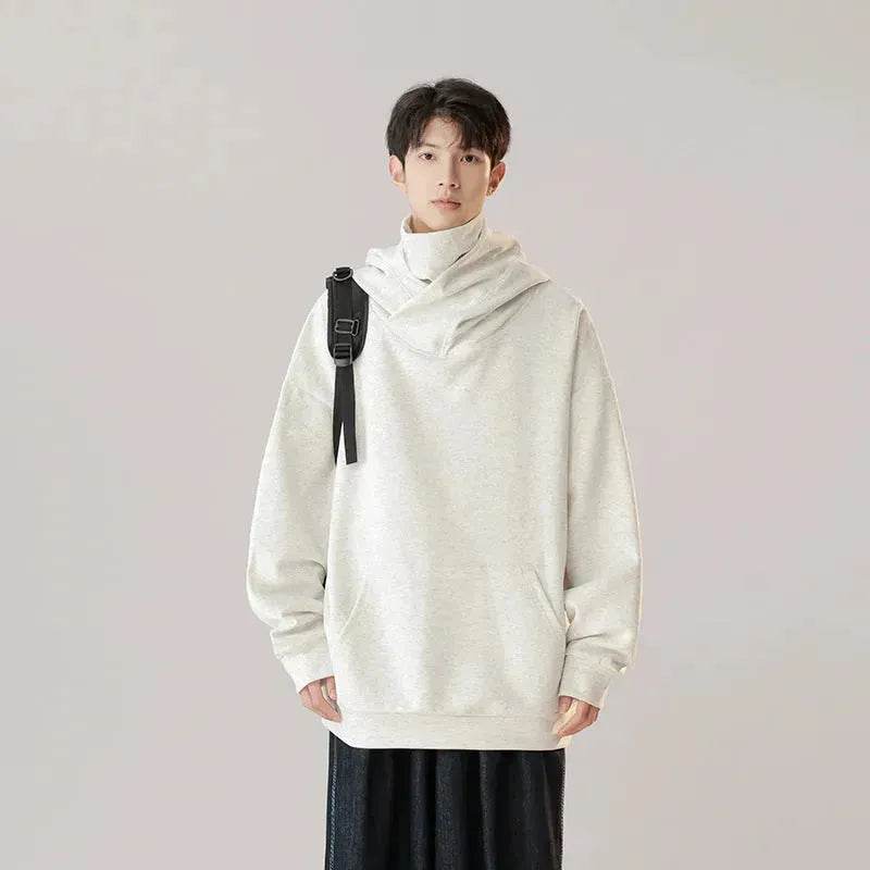 Autumn Winter Oversized Turtleneck Hoodie  Pullover for mens 