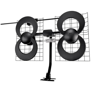 Antennas Direct ClearStream 4V Indoor Outdoor TV Antenna, UHF VHF, Multi-Directional, 70+ Mile Range, 4K 8K UHD, NEXTGEN TV - with 20-In. Mast (Black)