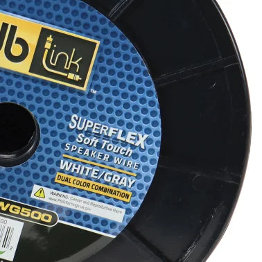 DB Link® Superflex Series 16-Gauge 500-Ft. Speaker Wire, White/Gray