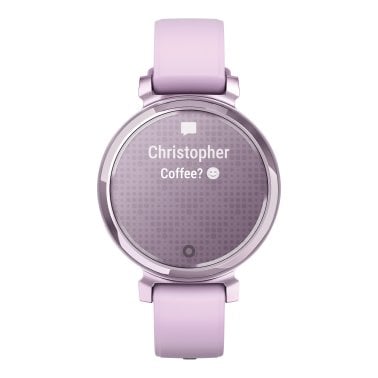 Garmin® Lily® 2 Health and Fitness Smartwatch with Anodized Aluminum Bezel/Case and Silicone Band (Metallic Lilac)