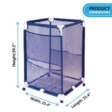 Pool Bins Pool Storage Mesh Rolling Organizer, Medium, Blue