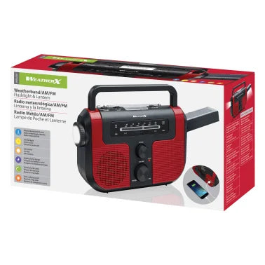 WeatherX® AM/FM/NOAA® Weather Crank Radio, WR383R