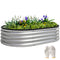 Galvanized Raised Garden Bed, 4 x 3 x 1 ft Modular Metal Garden Beds with Rubber Strip Edging, Silver