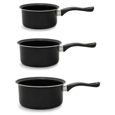 Brentwood® 3-Piece Nonstick Carbon Steel Saucepan Set