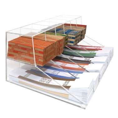 Nadex Coins™ Acrylic Bills and Coins Wrappers Tray