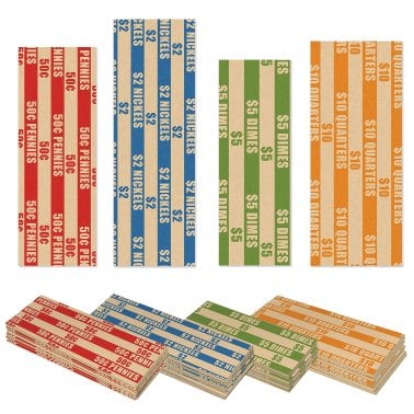 Nadex Coins™ Flat Standard Striped Coin Roll Wrappers for U.S. Coins (1000 Pack)